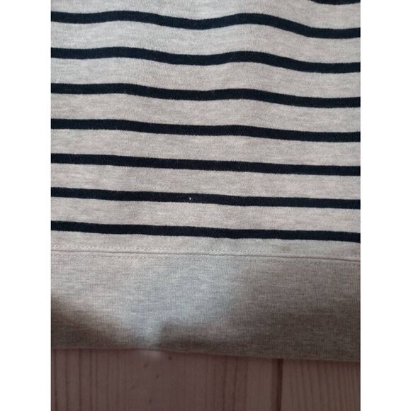 Orvis Sweatshirt Ladies Large Gray Navy Striped - Picture 9 of 10